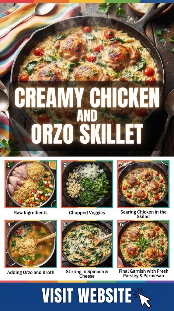 Creamy Chicken and Orzo Skillet